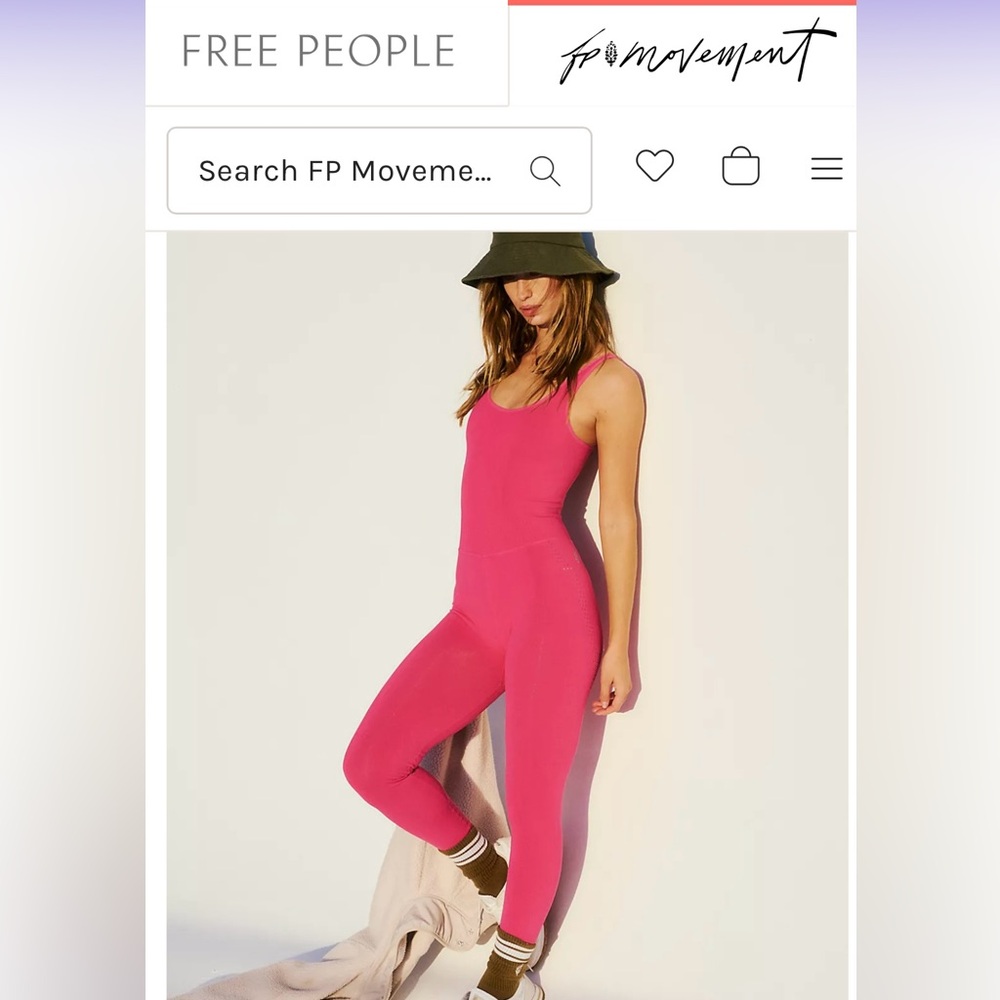 NWOT Free People Movement Good Karma Onesie in Sold-out Berry - Picture 2 of 10